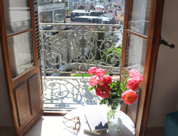 Vue depuis un studio au 1er étage de la Villa Russie